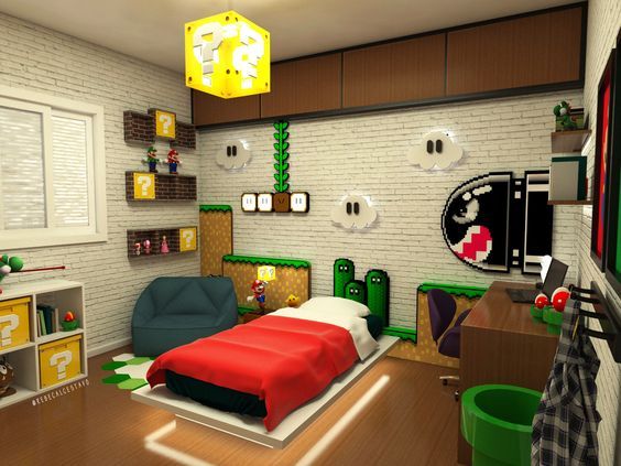 Habitación gamer fa de Mario y Luigi