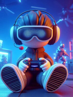 NIÑO ANIMADO 3D JUGANDO VIDEOJUEGOS GENERADO CON IA