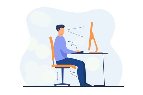 La altura ideal del escritorio, calculadora de altura del escritorio.