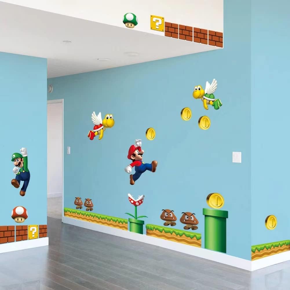 Habitación gamer niño vinilos Mario Bros