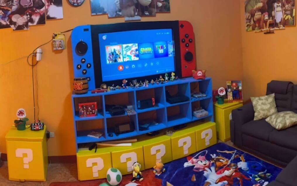 Sala gamer para niños fans de Nintendo