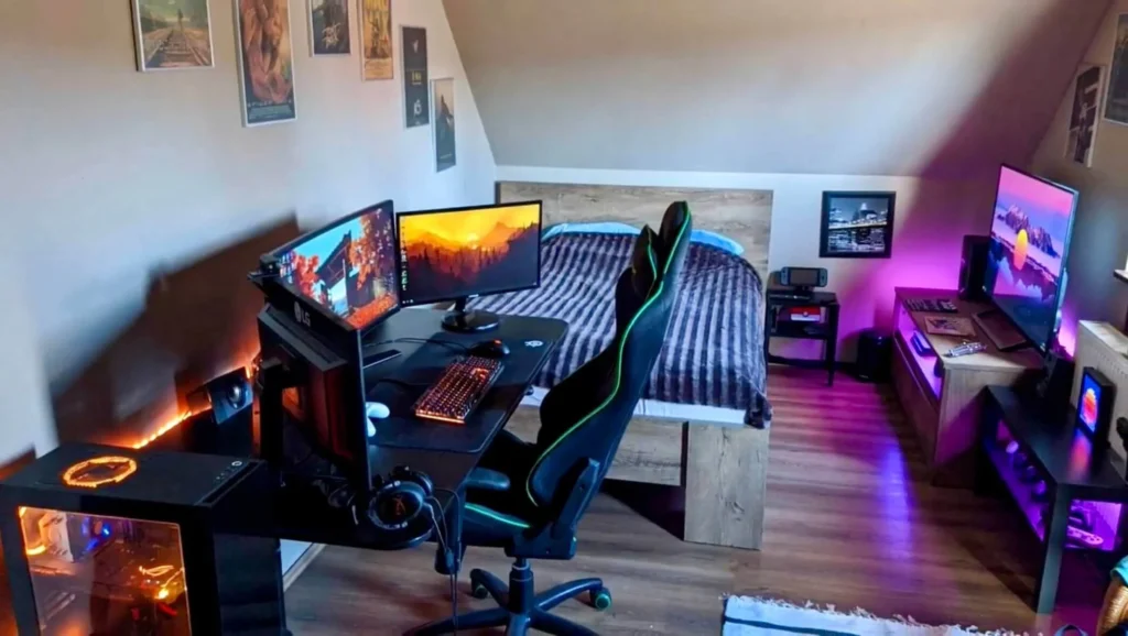 habitación gamer con cama