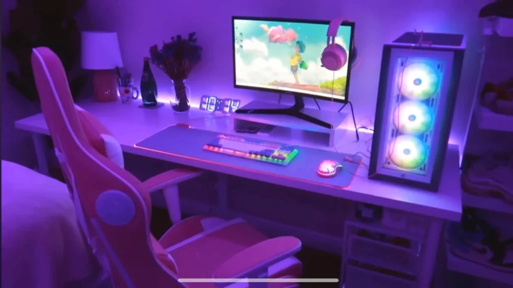 guarida gamer tonos rosas