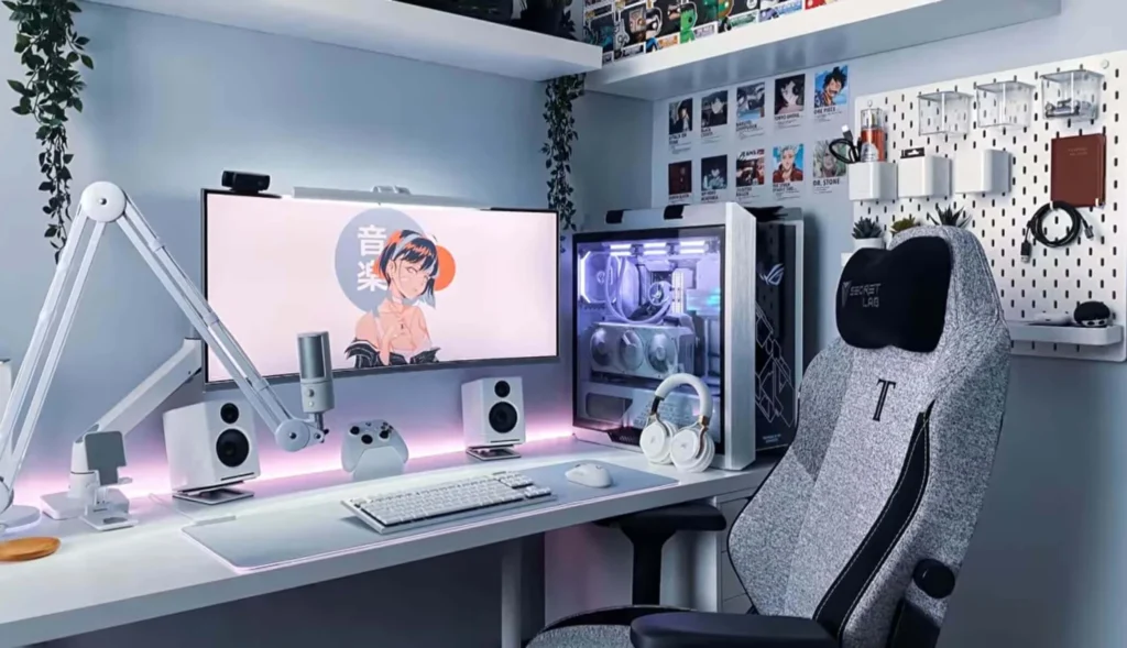 cuarto gamer en blancos