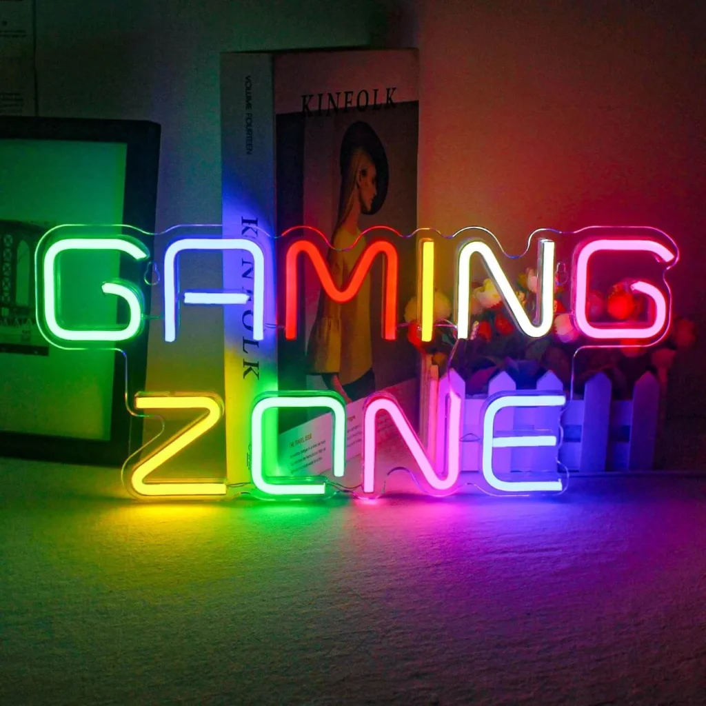 luces neon cartel gaming zone