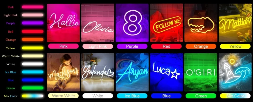 personalización de luces de neón